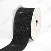 2" GLITTER MINI HONEYCOMB SEQUINS RIBBON-10 YDS (Black)