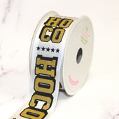 1 1/2" SATIN GLITTER HOCO RIBBON-21 FEET (White)