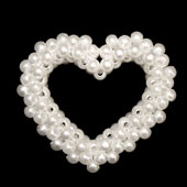 1 3/4" X 1 5/8" MEDIUM HEARTS PEARL ACCESSORIES-4 PCS (White)