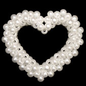 2 3/4" X 2 3/8" LARGE HEARTS PEARL ACCESSORIES-2 PCS (White)