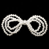 4 1/4" X 2" LARGE HEARTS PEARL ACCESSORIES-2 PCS (White)