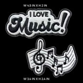 2 PCS MUSIC NOTES PATCHES-SET (White/Black)