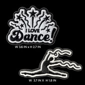 2 PCS I LOVE DANCE! PATCHES-SET (White/Black)
