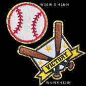 2 PCS BASEBALL VICTORY PATCHES-SET (Multi-Color)