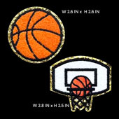 2 PCS BASKETBALL HOOP PATCHES-SET (Multi-Color)