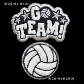 2 PCS VOLLEYBALL TEAM PATCHES-SET (White/Black)