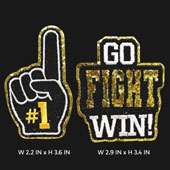 2 PCS GO FIGHT WIN PATCHES-SET (Multi-Color)