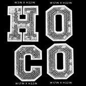 4 PCS "H O C O" SEQUIN PATCHES-SET (Silver)