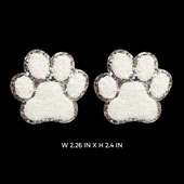 2 PCS PAW PRINT PATCHES-SET (White/Silver)