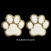 2 PCS PAW PRINT PATCHES-SET (White/Gold)