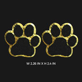 2 PCS PAW PRINT PATCHES-SET (Black/Gold)