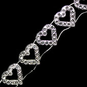 3/4" HEARTS BEDAZZLE TRIM-4.5 METERS (Silver)