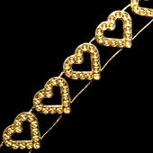 3/4" HEARTS BEDAZZLE TRIM-4.5 METERS (Gold)