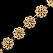 5/8" SMALL FLORAL BEDAZZLE TRIM-4.5 METERS (Gold)