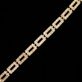 1/4" RECTANGULAR BAR BEDAZZLE TRIM-4.5 METERS (Gold)