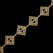 1" DIAMOND SHAPE BEDAZZLE TRIM-4.5 METERS (Gold)