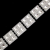 1" SQUARE BLING BEDAZZLE TRIM-4.5 METERS (Silver)