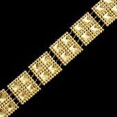 1" SQUARE BLING BEDAZZLE TRIM-4.5 METERS (Gold)