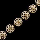 1" CIRCULAR FLORAL BEDAZZLE TRIM-4.5 METERS (Gold)