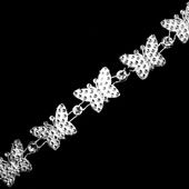 3/4" BUTTERFLY BLING BEDAZZLE TRIM-4.5 METERS (Silver)
