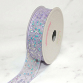 1" IRIDESCENT SEQUIN MESH RIBBON-10 YDS (Lavender)