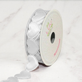 1" SATIN HEARTS CUT-OUT RIBBON-10 YDS (White)