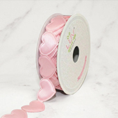 1" SATIN HEARTS CUT-OUT RIBBON-10 YDS (Pink)