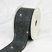 2 1/2" IRIDESCENT HOLOGRAPHIC LASER RIBBON-10 YDS (IRBK)