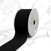 2 1/2" WIRED DECORATIVE VELVET RIBBON-10 YDS (Black)