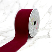 2 1/2" WIRED DECORATIVE VELVET RIBBON-10 YDS (Wine)
