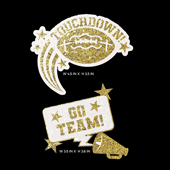 2 PCS GO TEAM & TOUCHDOWN DECAL-SET (Gold)