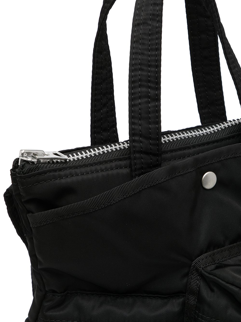 black tote with pockets