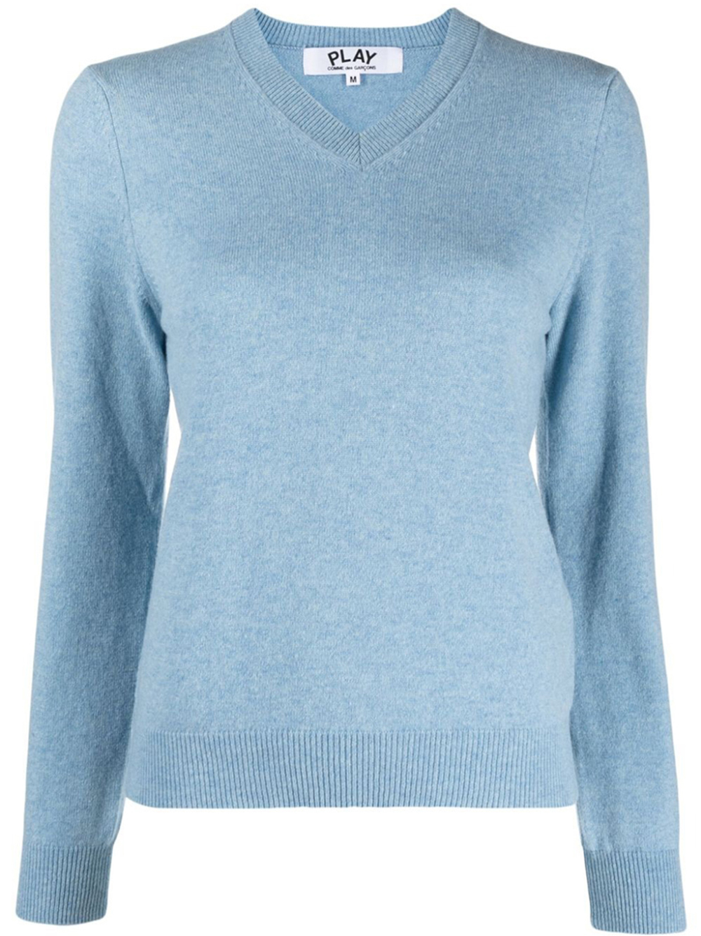Comme Des Garçons Play Heart V-neck Icon Knitwear With Long Sleeves