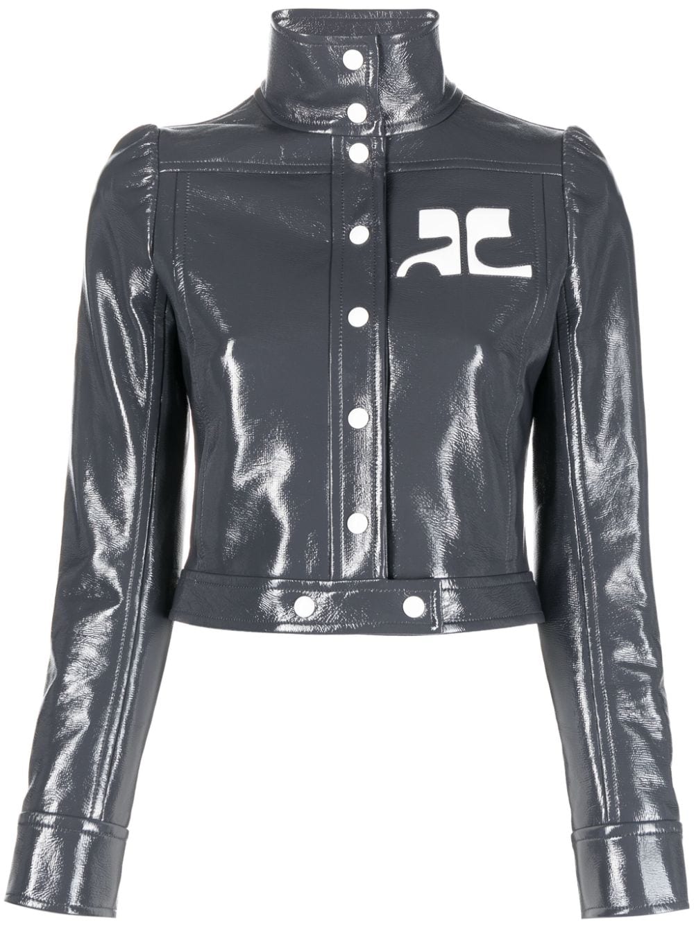 Courrèges Reedition Cropped Coated Cotton-blend Jacket