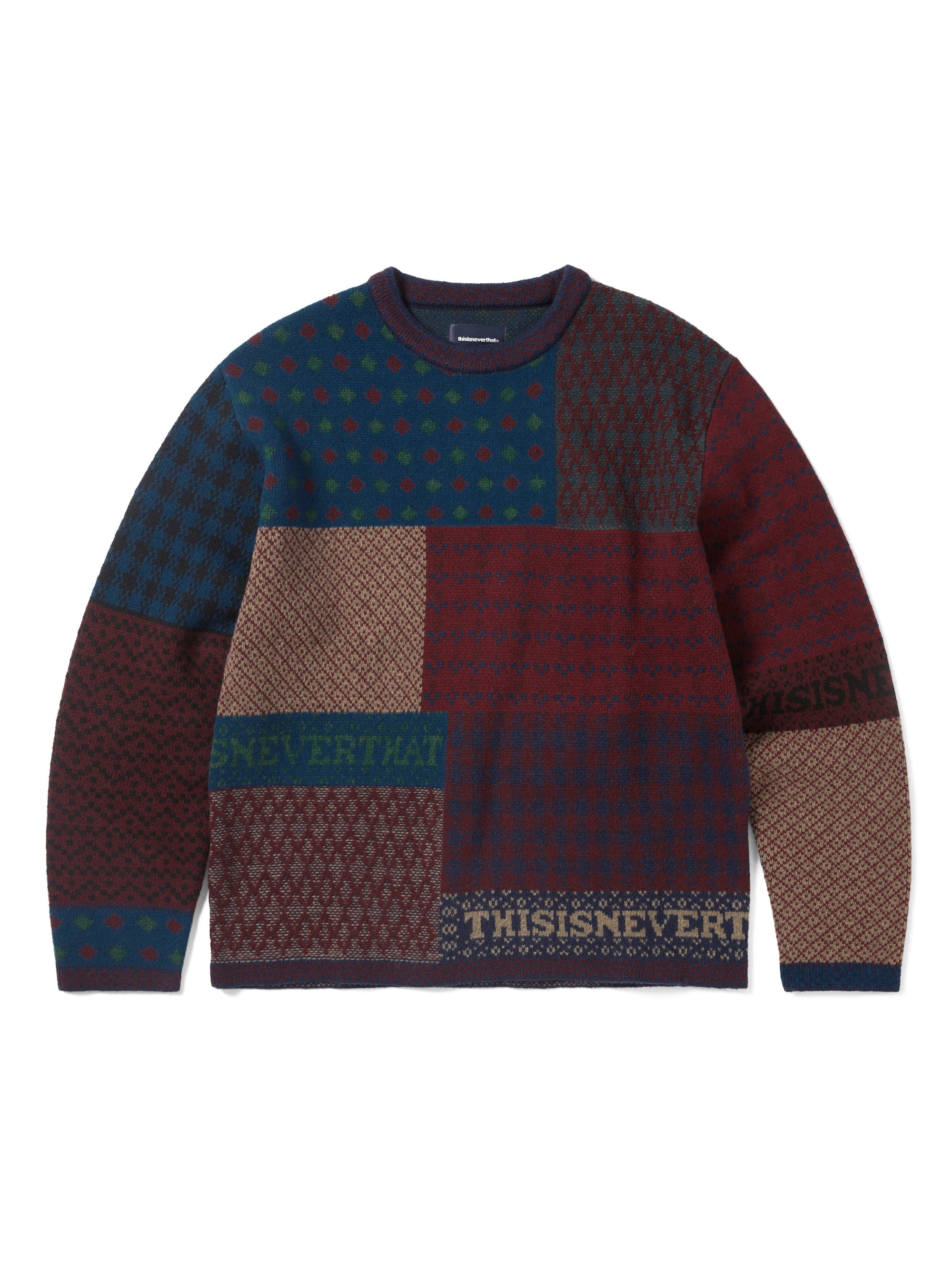 block knit sweater man multi in wool - THISISNEVERTHAT - d — 2