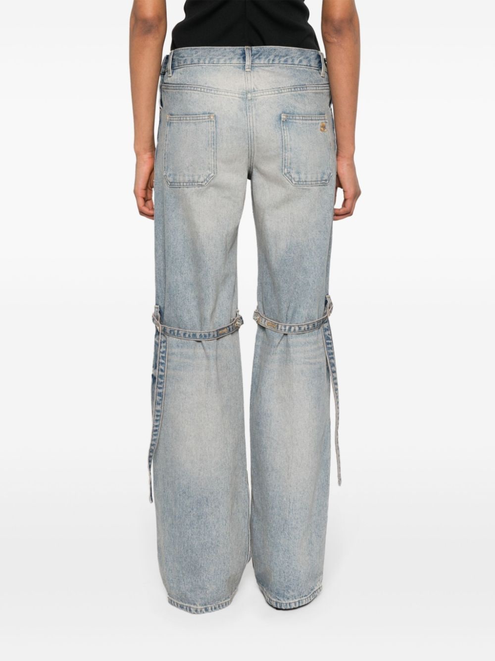 courreges sailor denim baggy pants