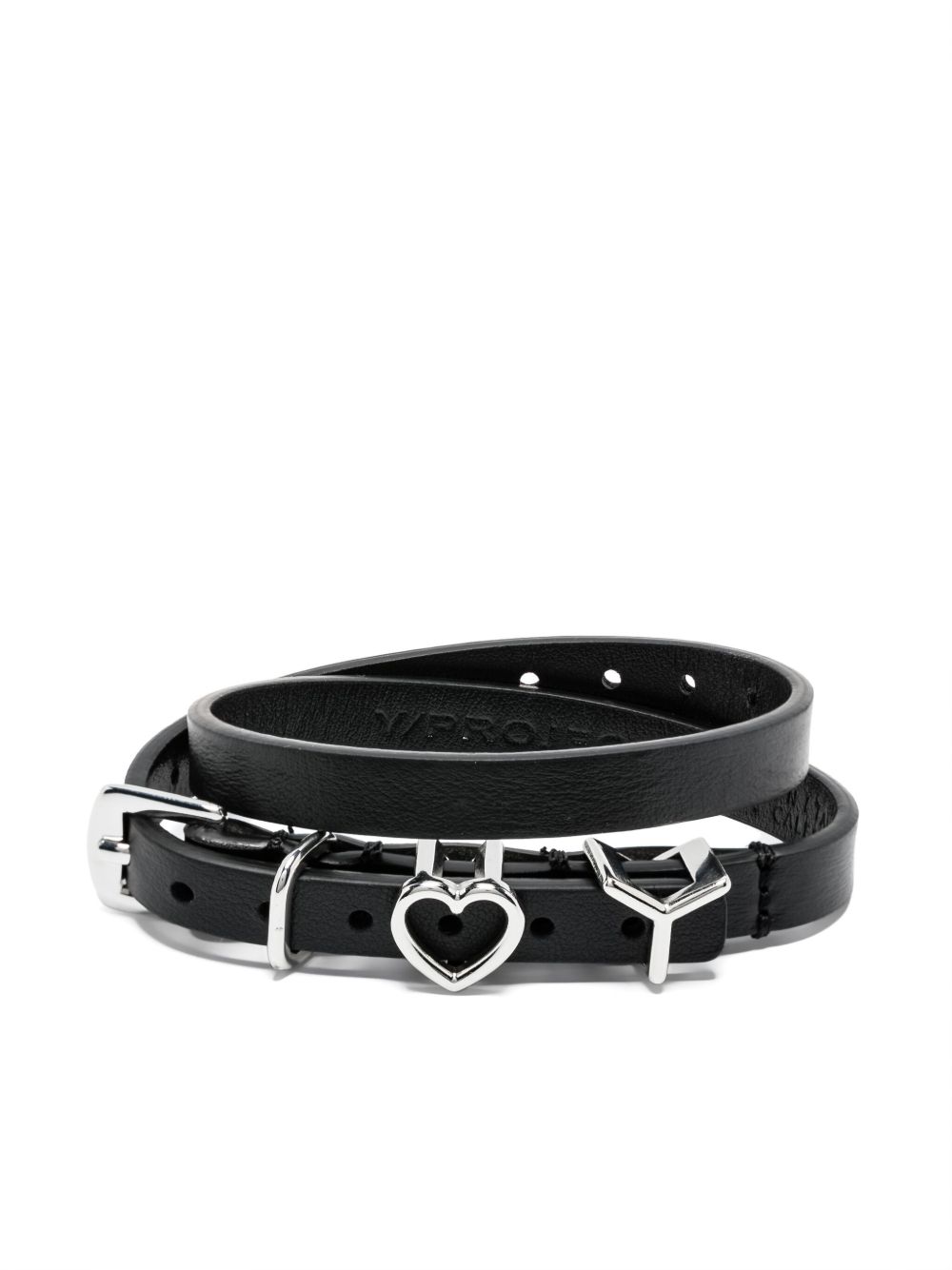 y heart choker woman silver in leather - Y/PROJECT - d — 2