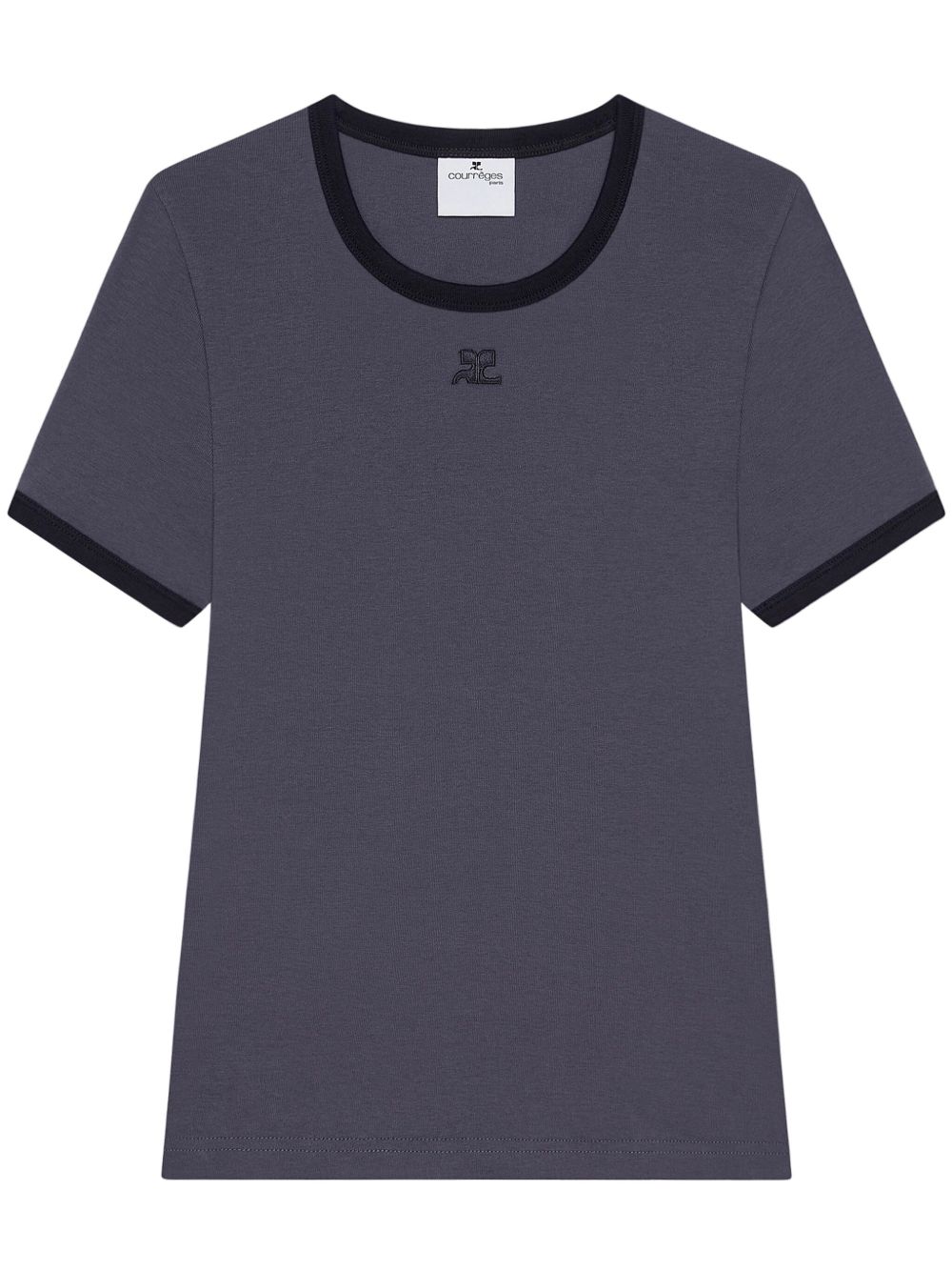 ★Courreges★ Signature Contrast Short Sleeve T-Shirt Denim SIGNATURE CONTRAST T-SHIRT - courrèges