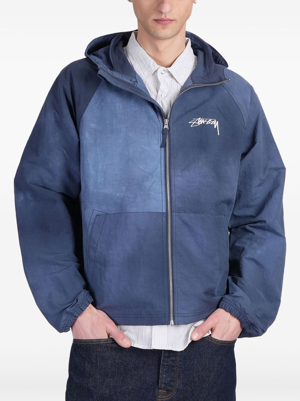 【Stussy】 人気★ Wave Dye Beach Shell Jacket Navy Beach Shell Garment Dyed – Black | Outerwear | Stüssy