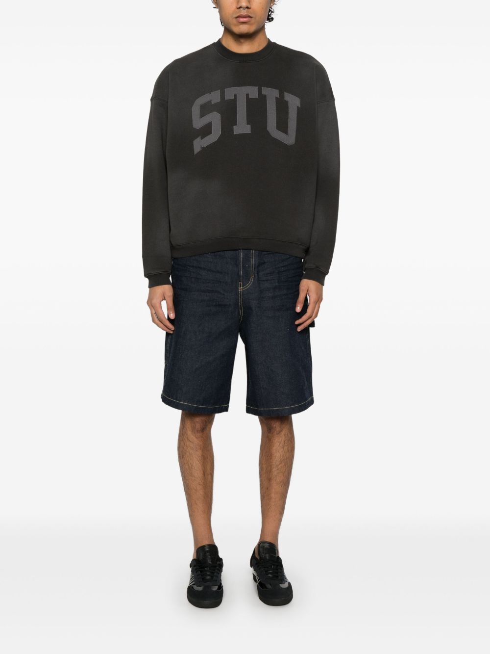 stu applique crew man grey - STÜSSY - d — 2