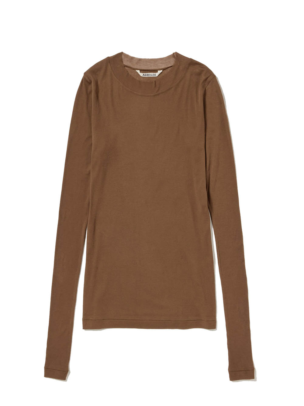 Auralee L/s Rib T-shirt Woman Brown