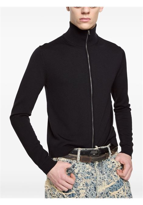 zip up cardigan man black  ACNE STUDIOS | B60365900