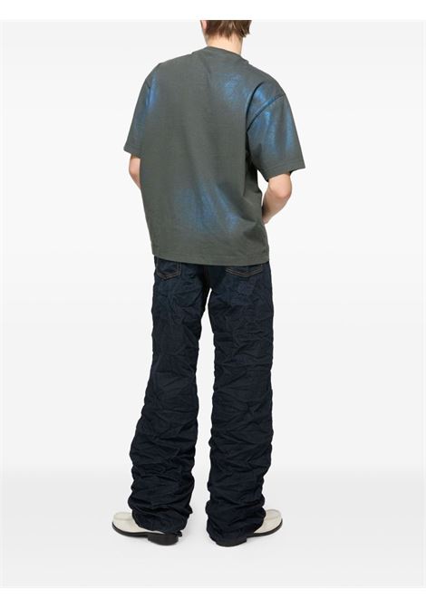 t-shirt logo unisex khaki e blu ACNE STUDIOS | CL0348DM1
