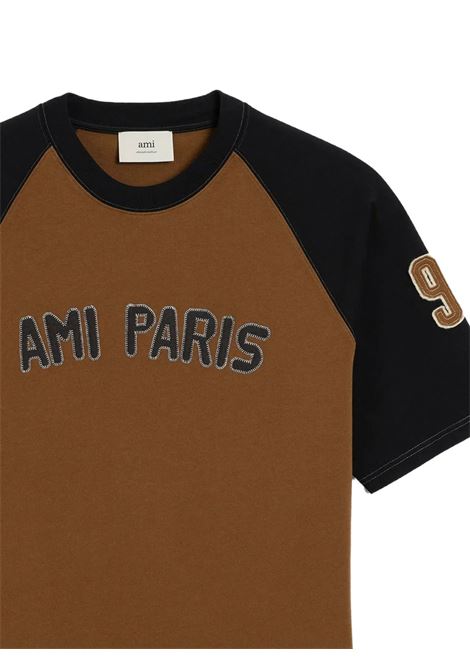 logo t-shirt man hazelnut AMI PARIS | HTS350.7262162