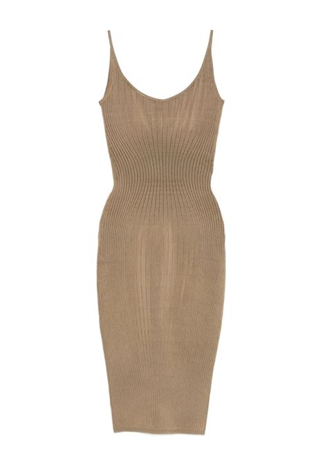 sculpting knit dress woman dark beige MUGLER | 25F2RO162911282040