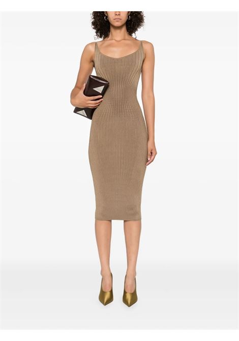sculpting knit dress woman dark beige MUGLER | 25F2RO162911282040