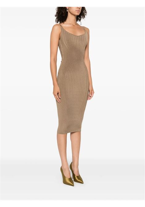 sculpting knit dress woman dark beige MUGLER | 25F2RO162911282040