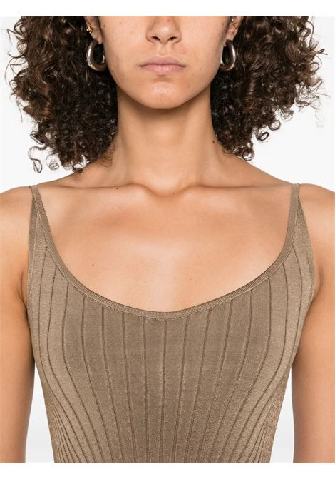 sculpting knit dress woman dark beige MUGLER | 25F2RO162911282040