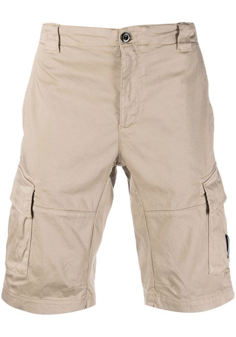 stretch sateen cargo shorts man beige in cotton C.P. COMPANY | Shorts | 14CMBE116A-005694G330