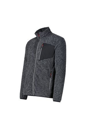 Giacca in pile HighLoft da uomo con tasca termoapplicata melange CMP | 31P1517M31UU